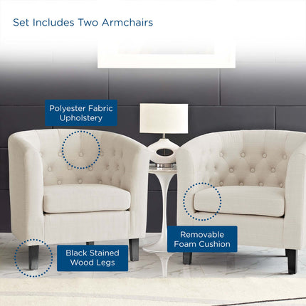 Modway EEI-3150 Prospect 2 Piece Upholstered Fabric Armchair Set Modway