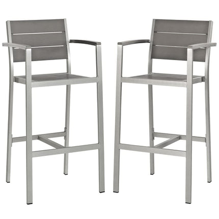 Modway EEI-3155 Shore Outdoor Patio Aluminum Bar Stool Set of 2 Modway