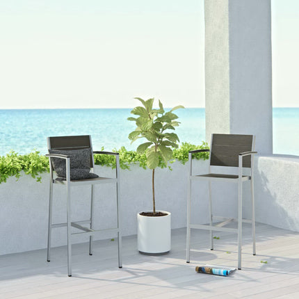 Modway EEI-3155 Shore Outdoor Patio Aluminum Bar Stool Set of 2 Modway