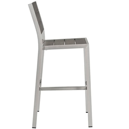 Modway EEI-3156 Shore Outdoor Patio Aluminum Armless Bar Stool Set of 2 Modway