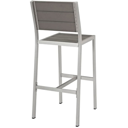 Modway EEI-3156 Shore Outdoor Patio Aluminum Armless Bar Stool Set of 2 Modway