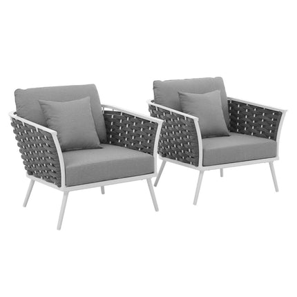 Modway EEI-3162 Stance Outdoor Patio Aluminum Armchair Set of 2 - Plaza Home Decor