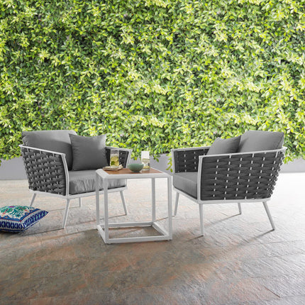 Modway EEI-3163 Stance 3 Piece Outdoor Patio Aluminum Sectional Sofa Set - Plaza Home Decor