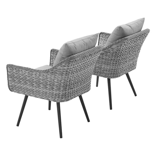 Modway EEI-3176 Endeavor Outdoor Patio Wicker Rattan Armchair Set of 2 Modway