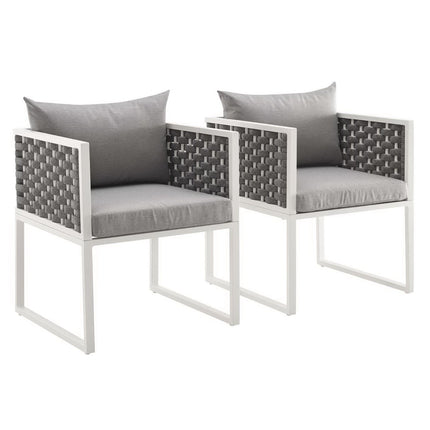 Modway EEI-3183 Stance Outdoor Patio Aluminum Dining Armchair Set of 2 - Plaza Home Decor