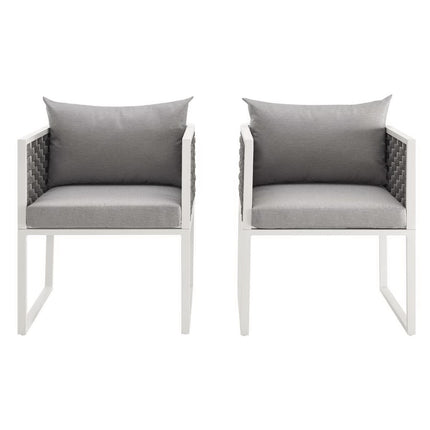Modway EEI-3183 Stance Outdoor Patio Aluminum Dining Armchair Set of 2 - Plaza Home Decor