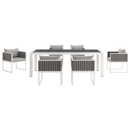 Modway EEI-3185 Stance 7 Piece Outdoor Patio Aluminum Dining Set - Plaza Home Decor