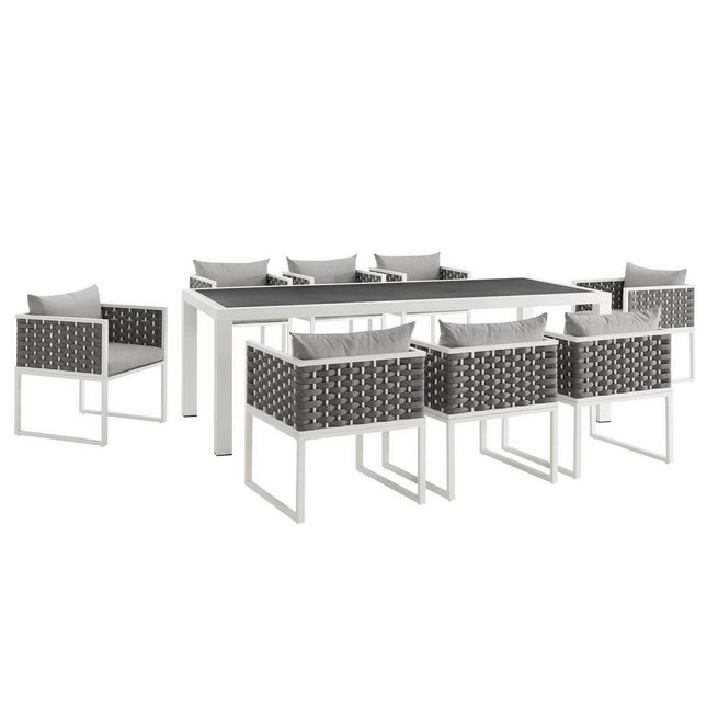 Modway EEI-3186 Stance 9 Piece Outdoor Patio Aluminum Dining Set - Plaza Home Decor