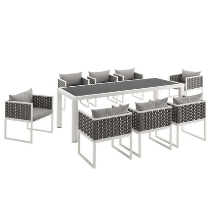 Modway EEI-3186 Stance 9 Piece Outdoor Patio Aluminum Dining Set - Plaza Home Decor