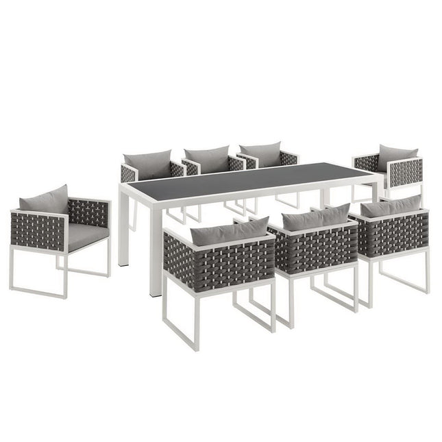 Modway EEI-3186 Stance 9 Piece Outdoor Patio Aluminum Dining Set - Plaza Home Decor