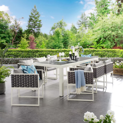 Modway EEI-3186 Stance 9 Piece Outdoor Patio Aluminum Dining Set - Plaza Home Decor