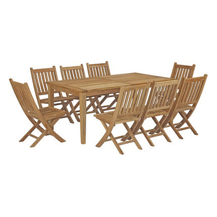 Modway EEI-3204 Marina 9 Piece Outdoor Patio Teak Dining Set Modway