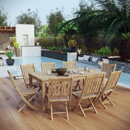 Modway EEI-3204 Marina 9 Piece Outdoor Patio Teak Dining Set Modway