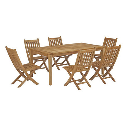 Modway EEI-3205 Marina 7 Piece Outdoor Patio Teak Dining Set Modway
