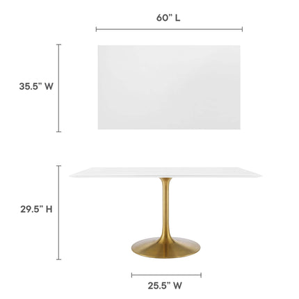 Modway EEI-3256 Lippa 60" Rectangular Wood Dining Table Modway