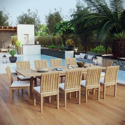 Modway EEI-3282 Marina 11 Piece Outdoor Patio Teak Dining Set Modway
