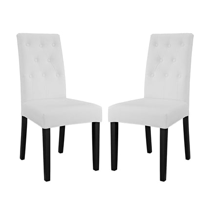 Modway EEI-3323 Confer Vinyl Dining Side Chair Set of 2 Modway