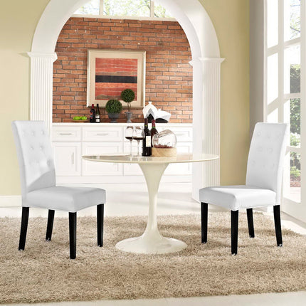 Modway EEI-3323 Confer Vinyl Dining Side Chair Set of 2 Modway