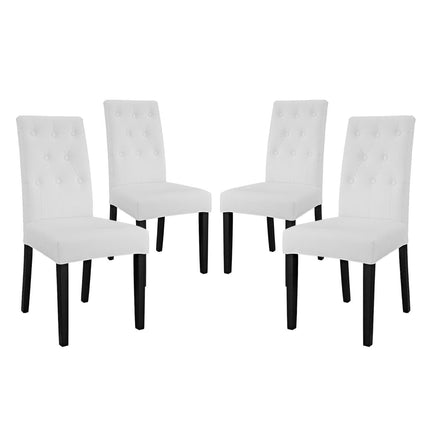 Modway EEI-3324 Confer Vinyl Dining Side Chair Set of 4 Modway