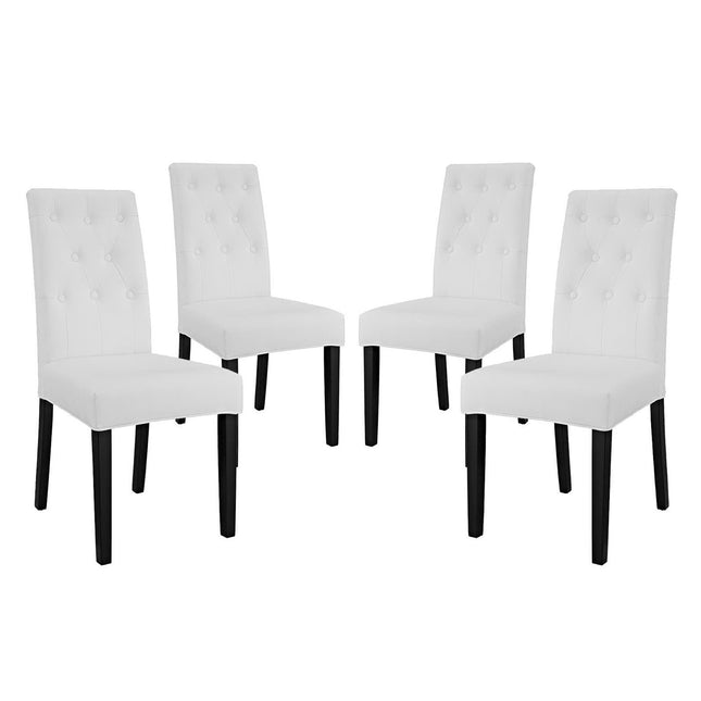 Modway EEI-3324 Confer Vinyl Dining Side Chair Set of 4 Modway