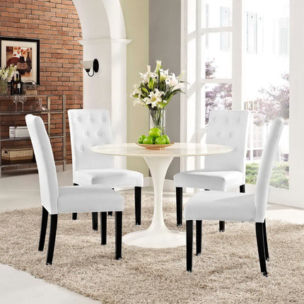 Modway EEI-3324 Confer Vinyl Dining Side Chair Set of 4 Modway