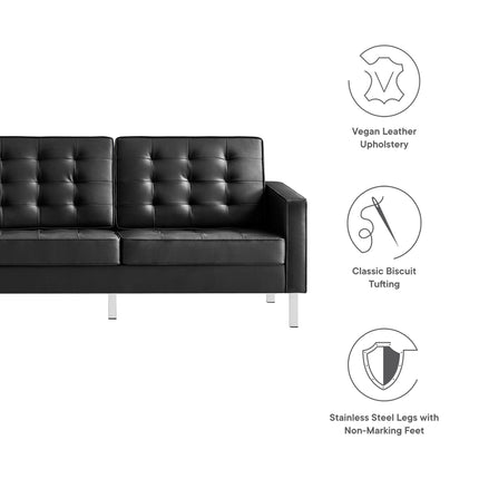 Modway EEI-3385 Loft Tufted Vegan Leather Sofa Modway