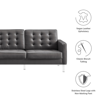 Modway EEI-3385 Loft Tufted Vegan Leather Sofa Modway