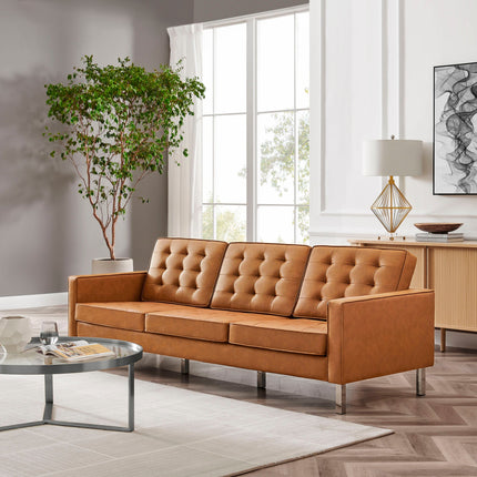 Modway EEI-3385 Loft Tufted Vegan Leather Sofa Modway