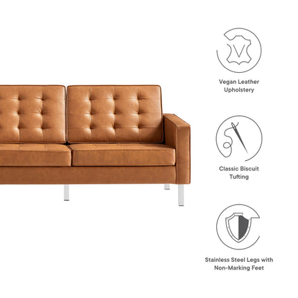 Modway EEI-3385 Loft Tufted Vegan Leather Sofa Modway