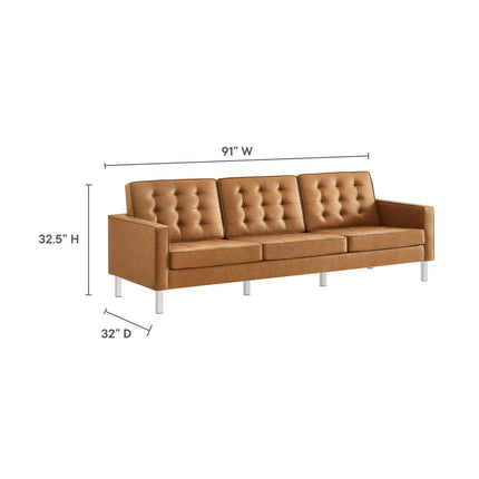 Modway EEI-3385 Loft Tufted Vegan Leather Sofa Modway