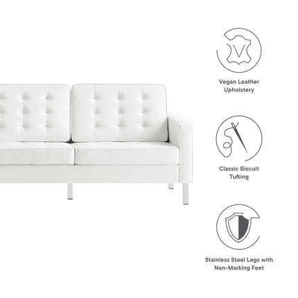 Modway EEI-3385 Loft Tufted Vegan Leather Sofa Modway