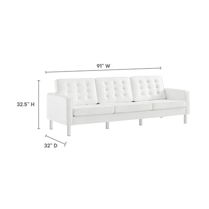 Modway EEI-3385 Loft Tufted Vegan Leather Sofa Modway