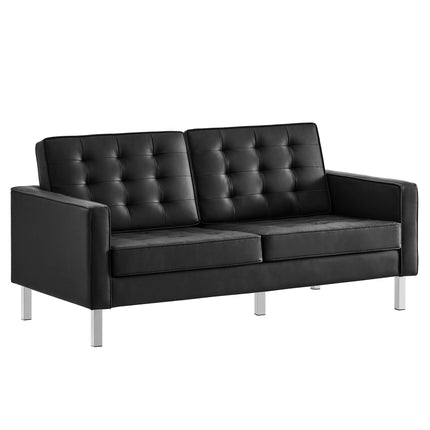 Modway EEI-3388 Loft Tufted Vegan Leather Loveseat Modway