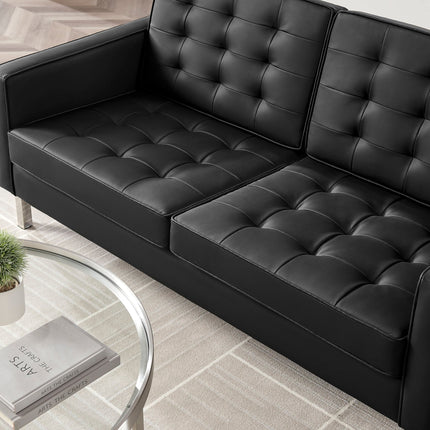 Modway EEI-3388 Loft Tufted Vegan Leather Loveseat Modway