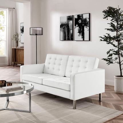 Modway EEI-3388 Loft Tufted Vegan Leather Loveseat Modway