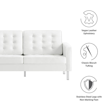Modway EEI-3388 Loft Tufted Vegan Leather Loveseat Modway
