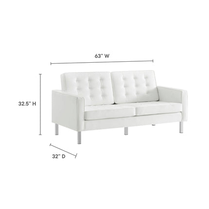 Modway EEI-3388 Loft Tufted Vegan Leather Loveseat Modway