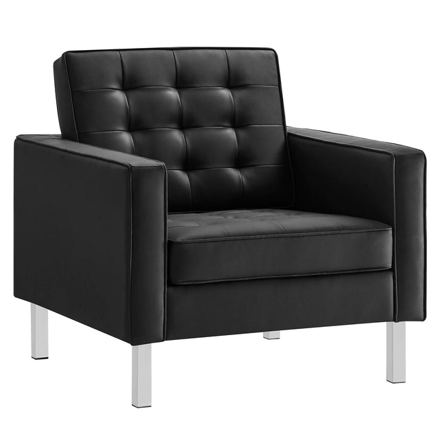 Modway EEI-3391 Loft Tufted Vegan Leather Armchair Modway