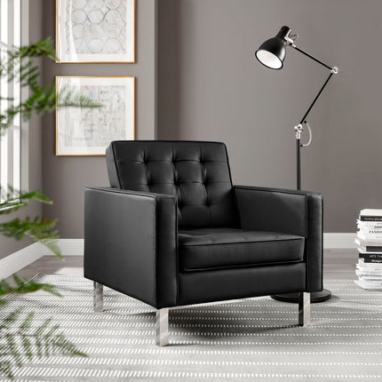 Modway EEI-3391 Loft Tufted Vegan Leather Armchair Modway
