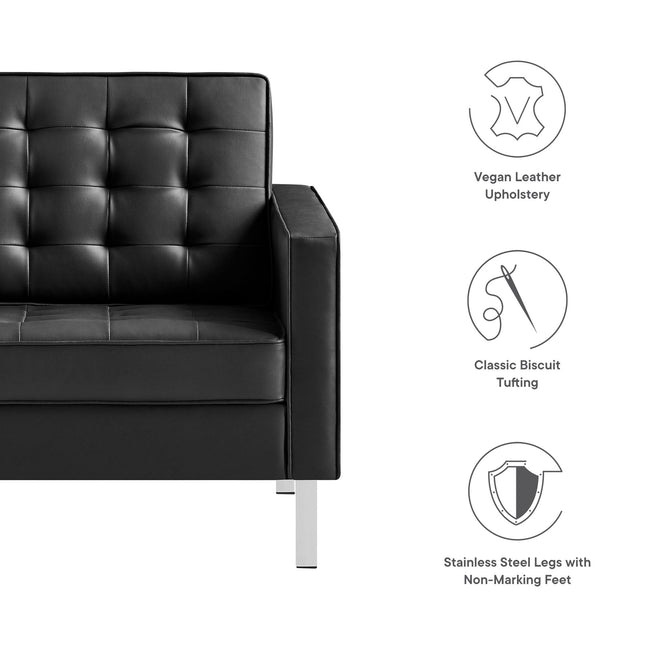 Modway EEI-3391 Loft Tufted Vegan Leather Armchair Modway