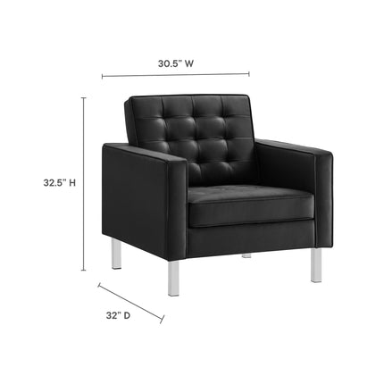 Modway EEI-3391 Loft Tufted Vegan Leather Armchair Modway
