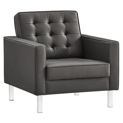 Modway EEI-3391 Loft Tufted Vegan Leather Armchair Modway