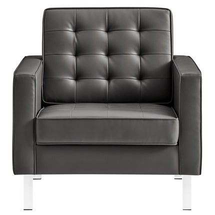 Modway EEI-4101 Loft Tufted Vegan Leather Armchairs Set of 2 Modway