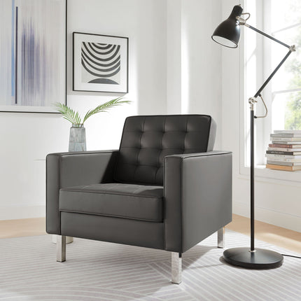 Modway EEI-3391 Loft Tufted Vegan Leather Armchair Modway
