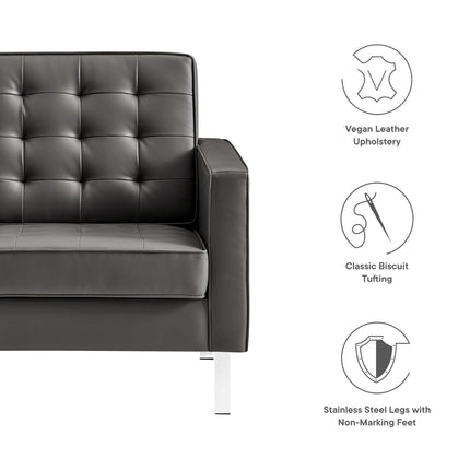Modway EEI-3391 Loft Tufted Vegan Leather Armchair Modway
