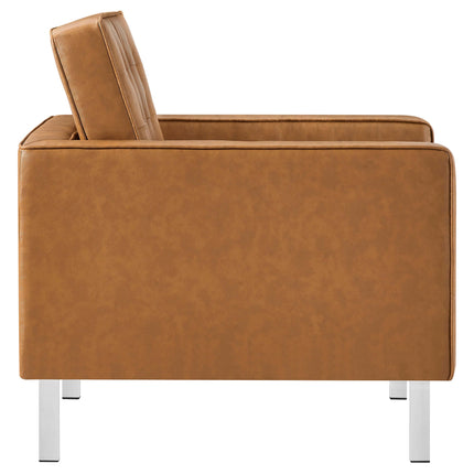 Modway EEI-3391 Loft Tufted Vegan Leather Armchair Modway