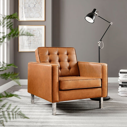 Modway EEI-3391 Loft Tufted Vegan Leather Armchair Modway