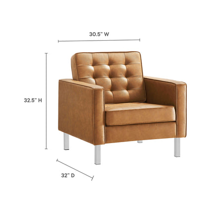 Modway EEI-3391 Loft Tufted Vegan Leather Armchair Modway