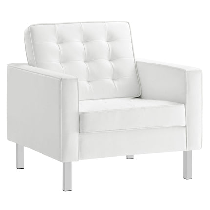Modway EEI-3391 Loft Tufted Vegan Leather Armchair Modway