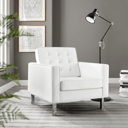 Modway EEI-3391 Loft Tufted Vegan Leather Armchair Modway